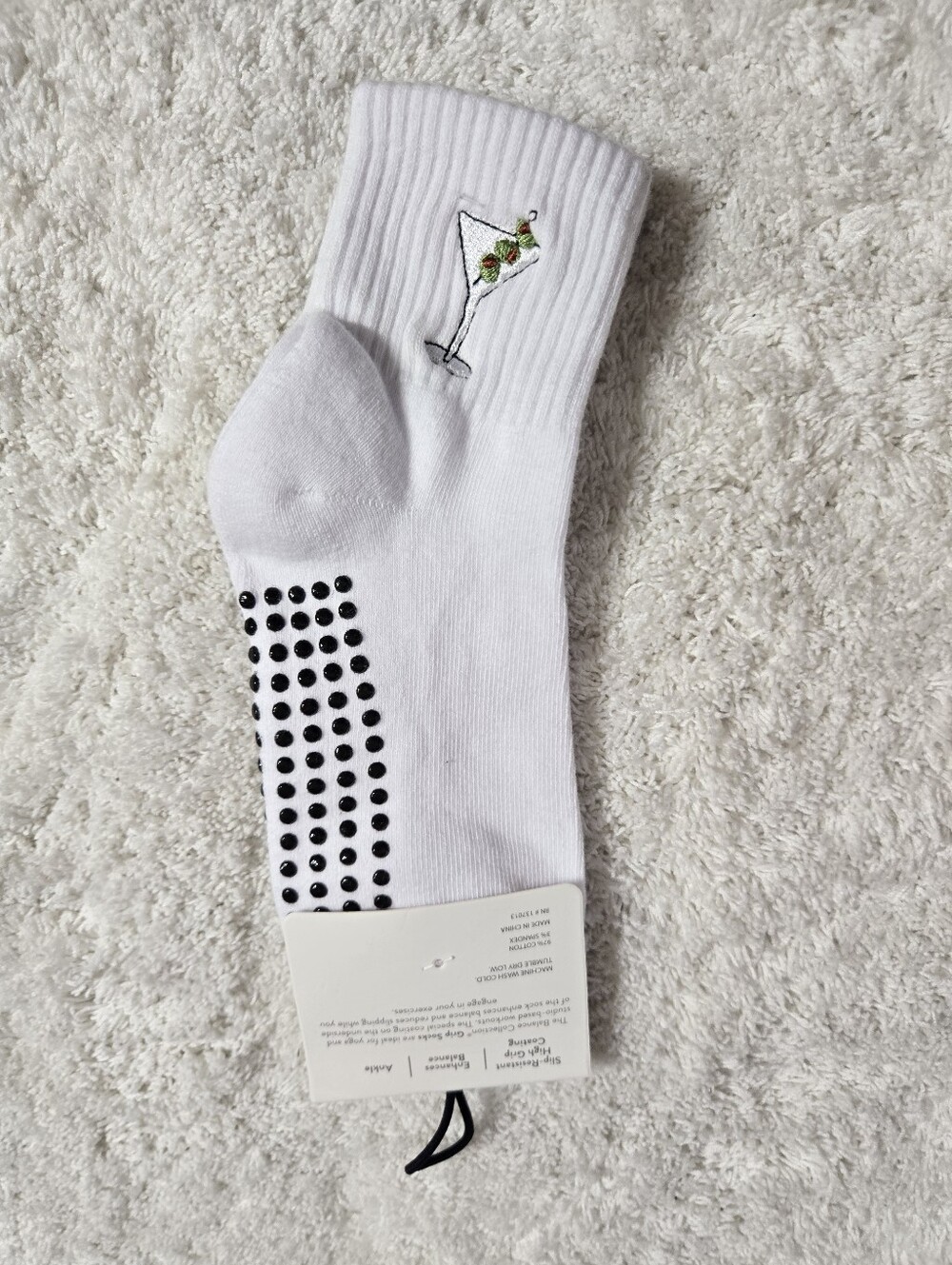 Balance Collection Grip Ankle Martini Socks NWT
